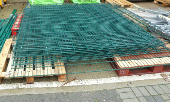 Green mesh fence panel security wire fencing reclaimed farm pets garden