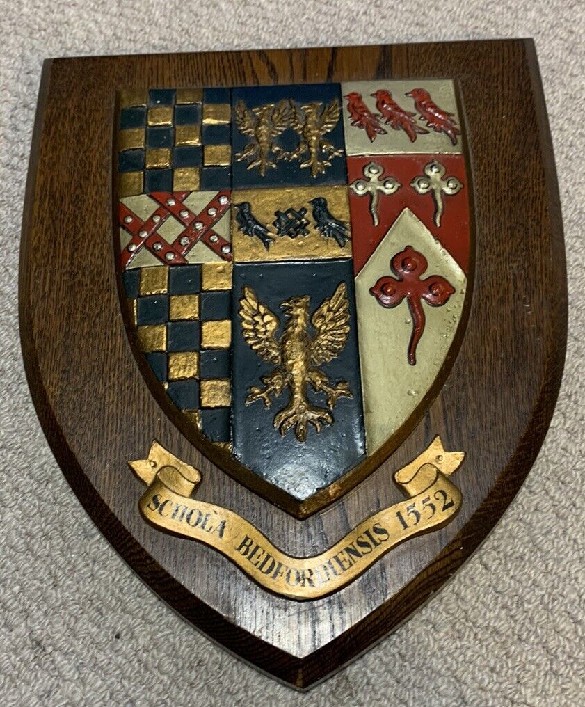 plaque shield crest coat of arms School University Antique Reclaimed