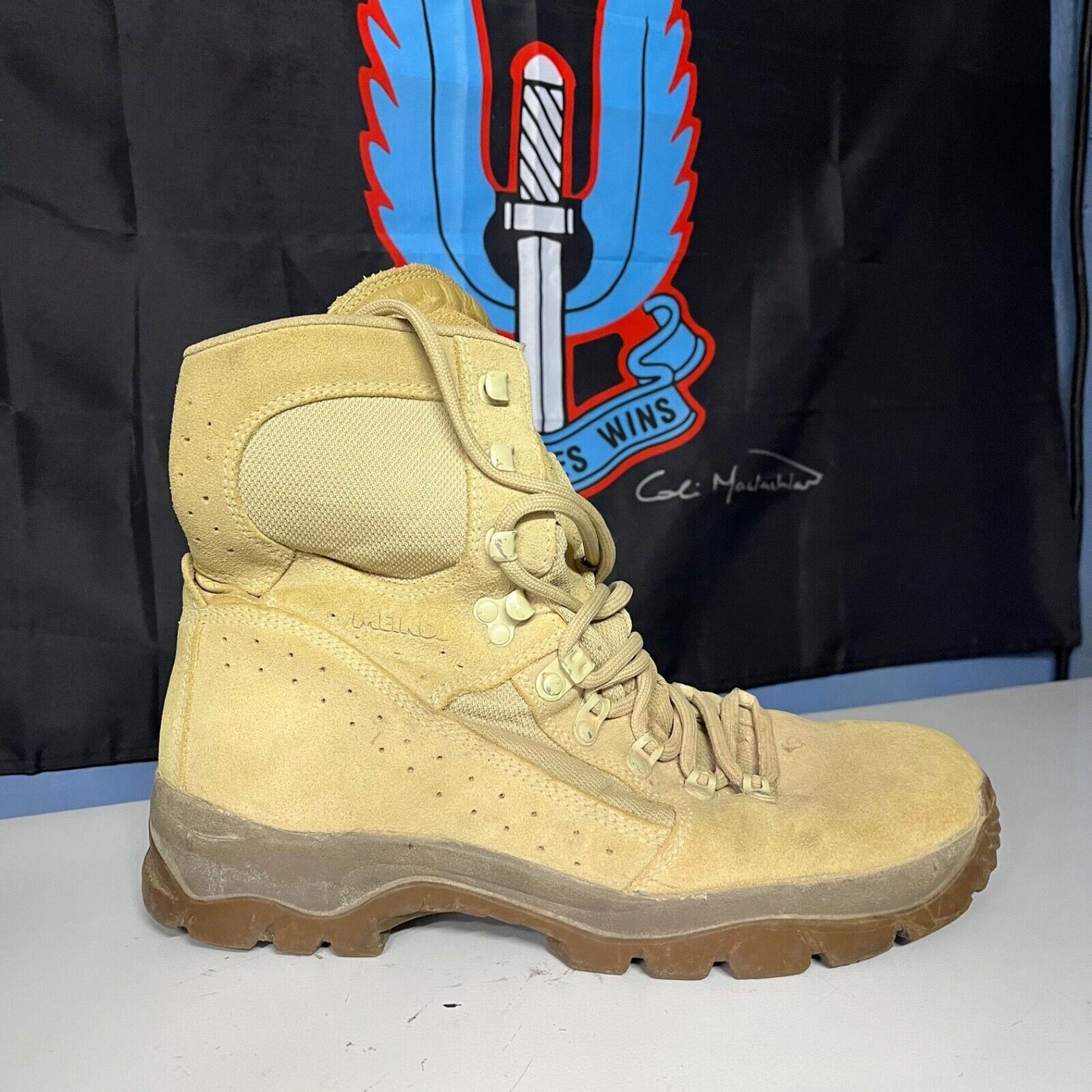 British Army MEINDL Beige Desert Combat Boots Suede Walking Hiking - Sizes - G2