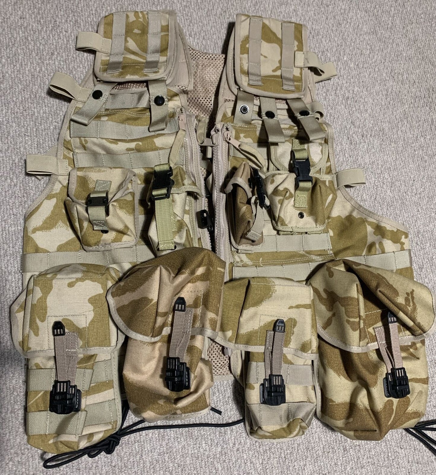 British Army Desert DPM Tactical load carrying Assault Vest with 8 Pouches (VE2)
