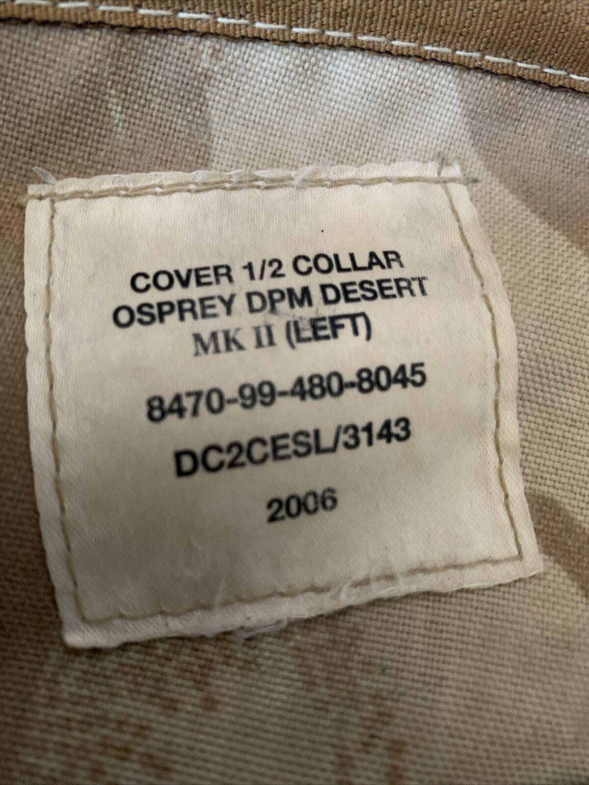 British Army Osprey MK2 BODY ARMOUR HALF COLLAR COVER - DESERT DPM -