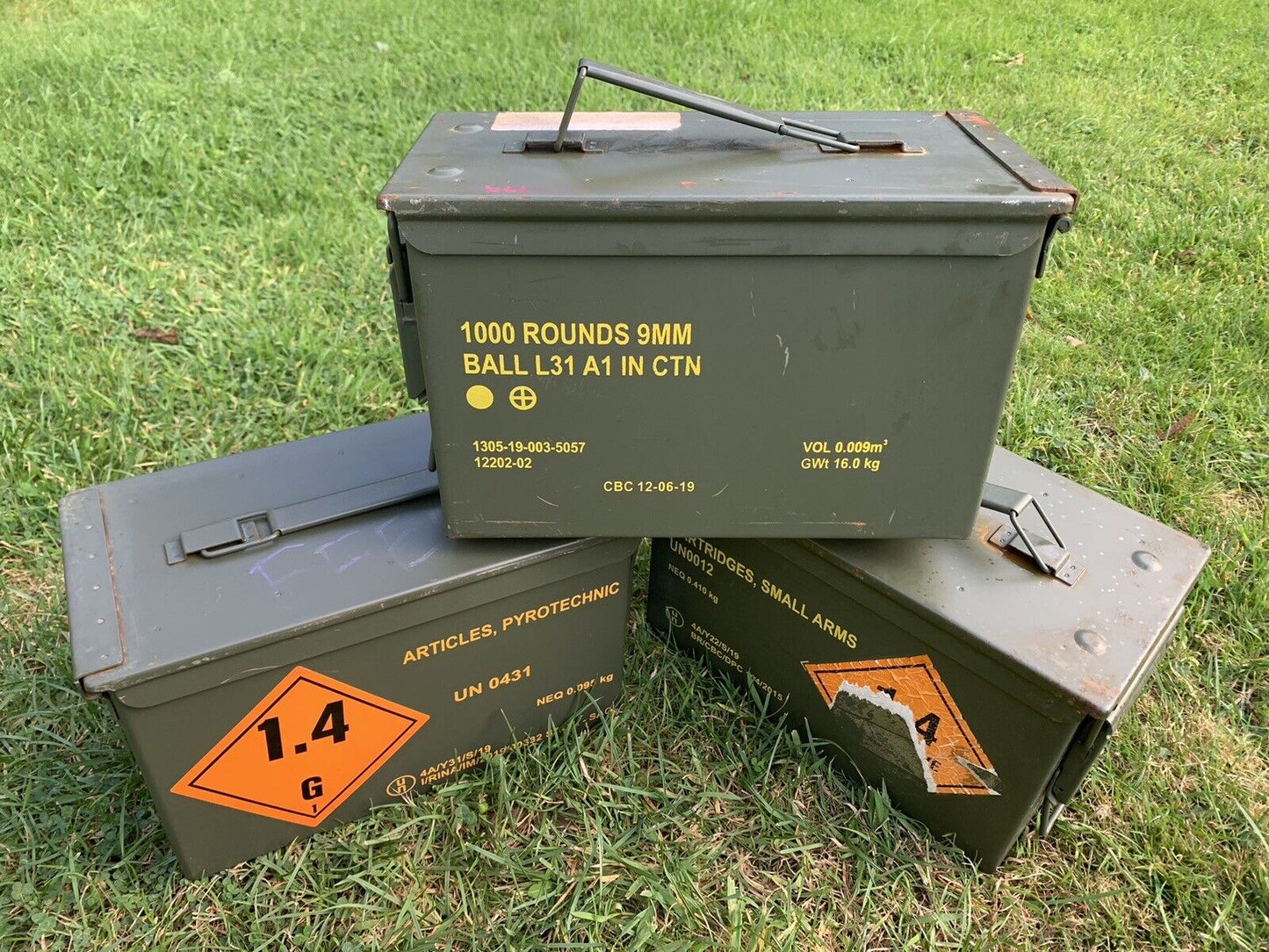 Ammo Boxes Genuine NATO Army Surplus Shotgun M2A1 Ammunition Storage Steel Box green