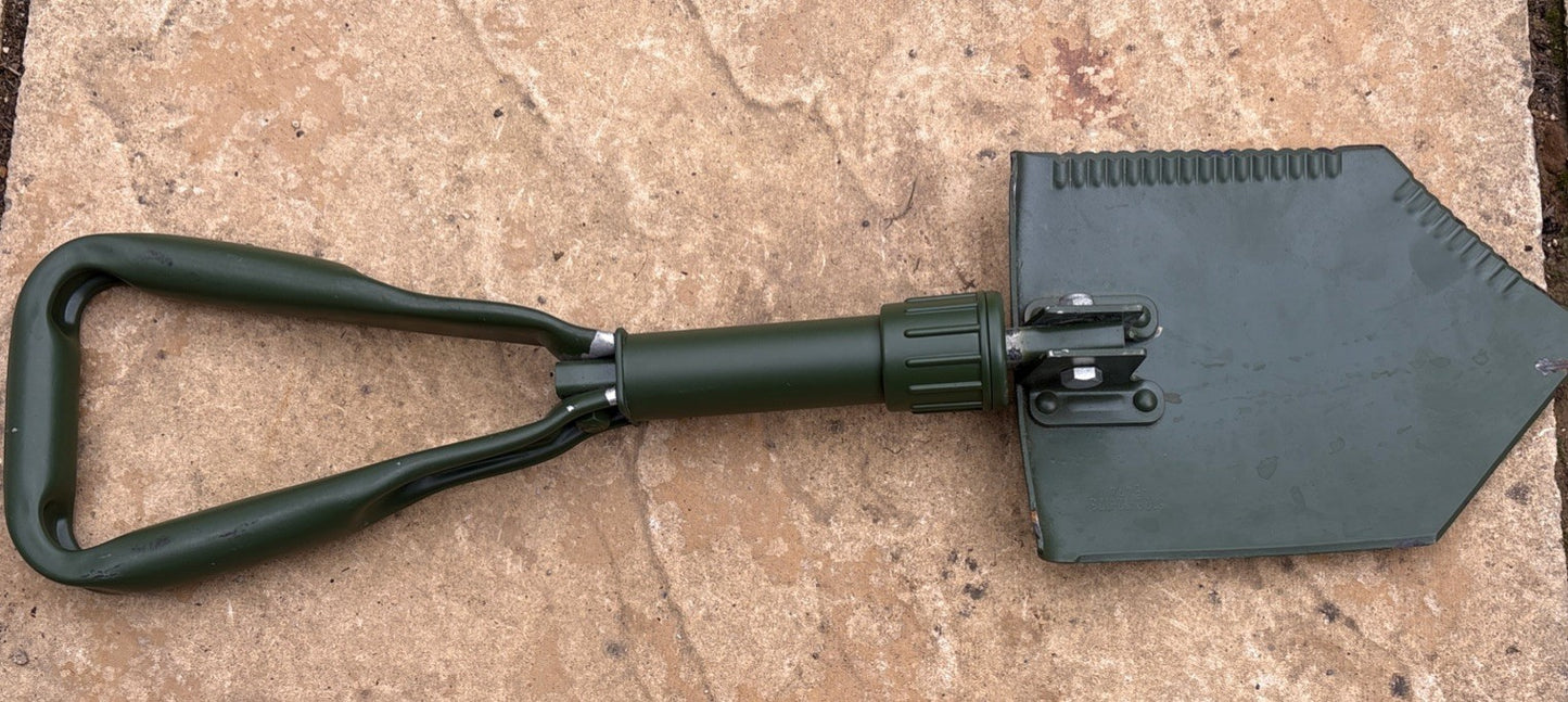 Genuine Surplus British NATO Army Steel Folding Shovel & Cover Military