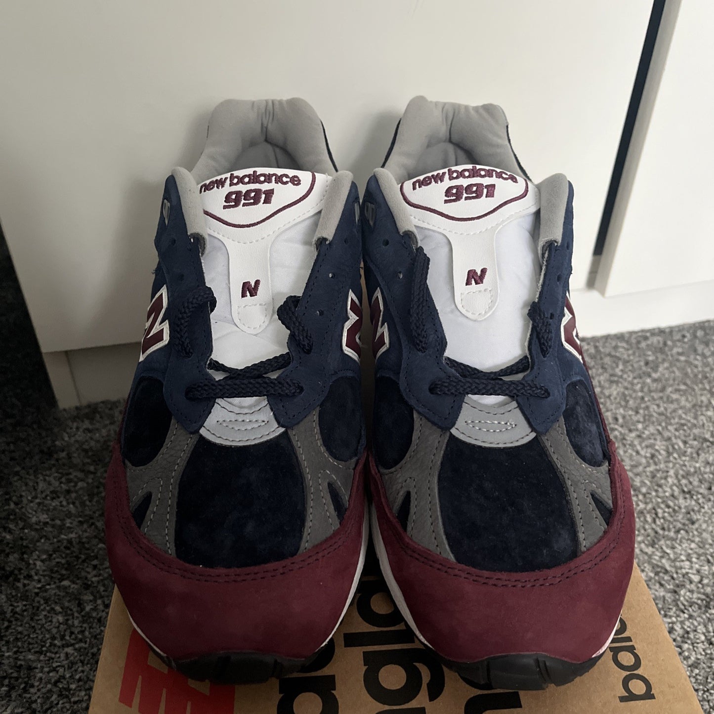 New Balance 991 RKB UK 9.5 Made In England Navy Burgundy M991RKB New Trainers