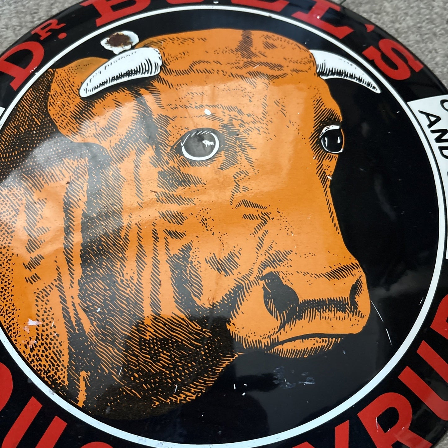 Enamel Sign , Man, Cave, Garage 12” Advertising sign collectors Memorabilia 