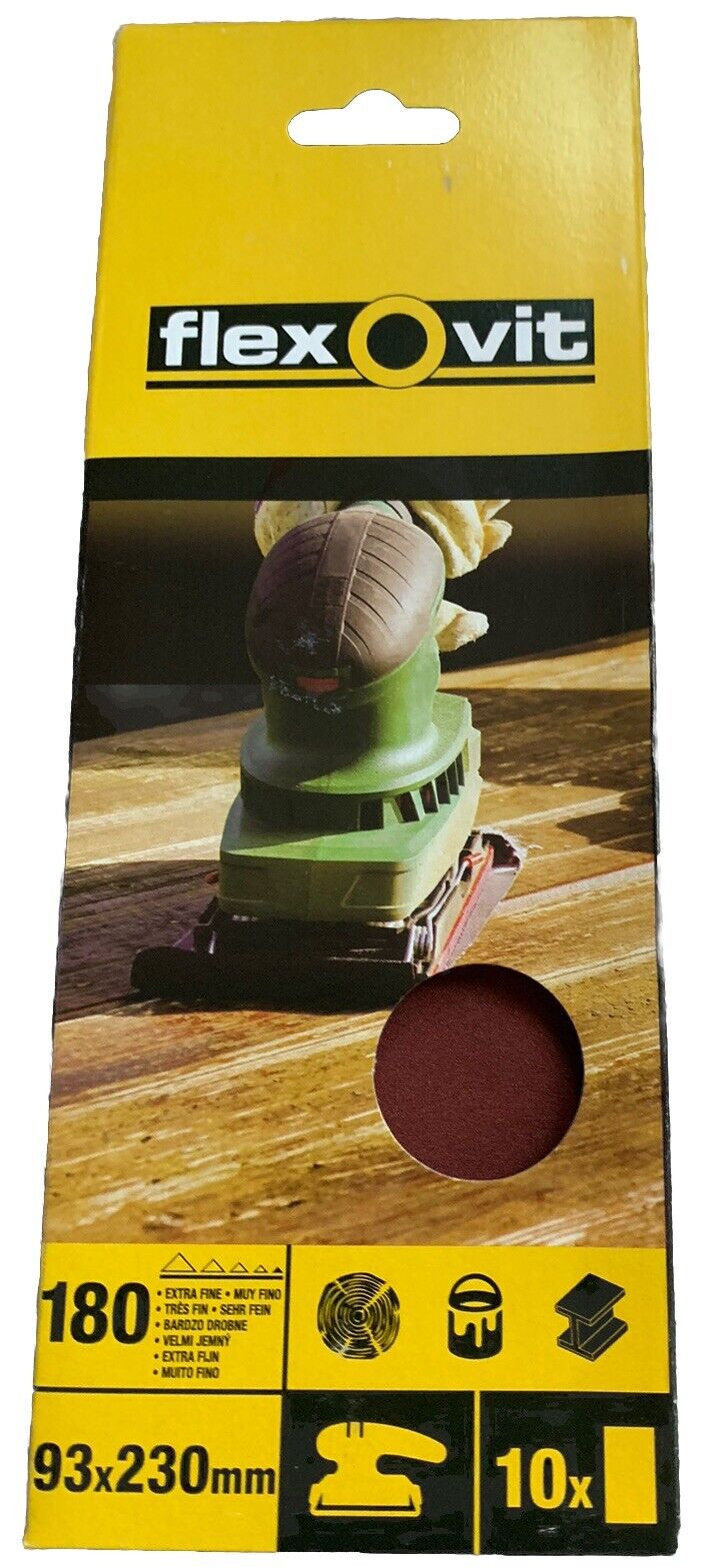 Flexovit Sanding Sheets Plain Fine 180 Grit Pack 100 Paint Decorating Sand Paper