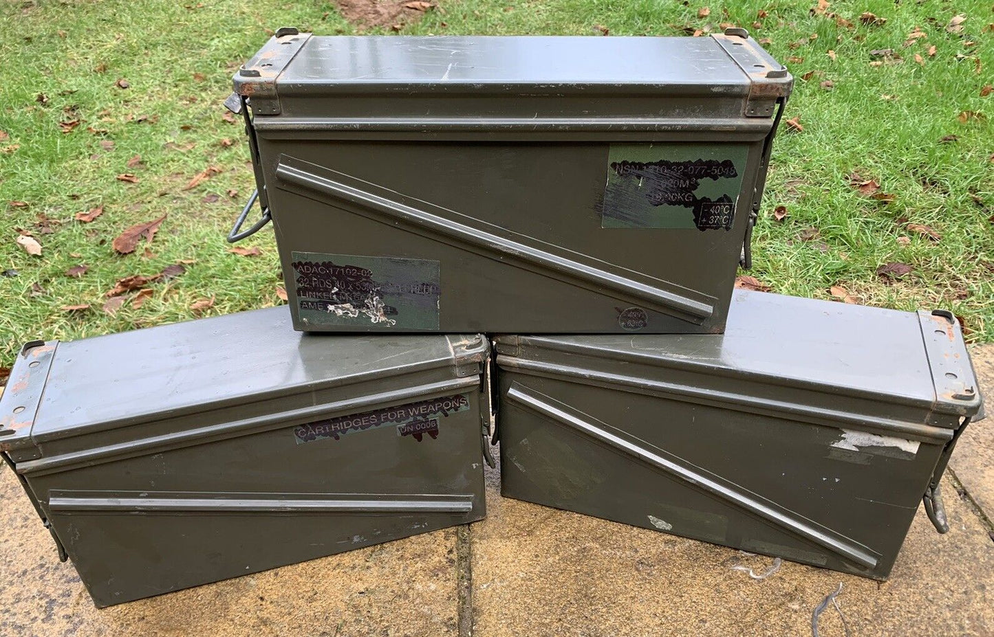 Ammo Boxes Genuine NATO Army Surplus Shotgun Pa120 Storage Steel Box Not M2a1