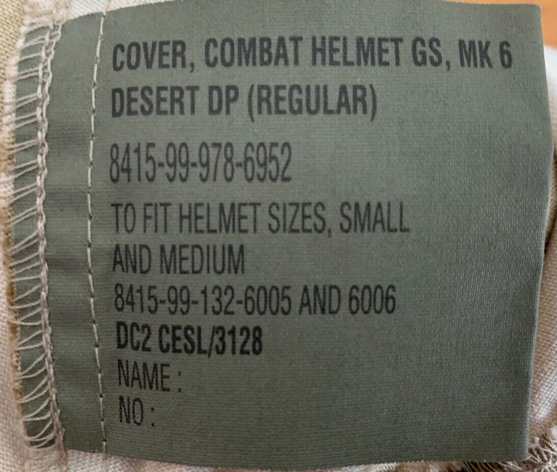 Army Surplus DP COMBAT DESERT HAT AND HELMET COVER