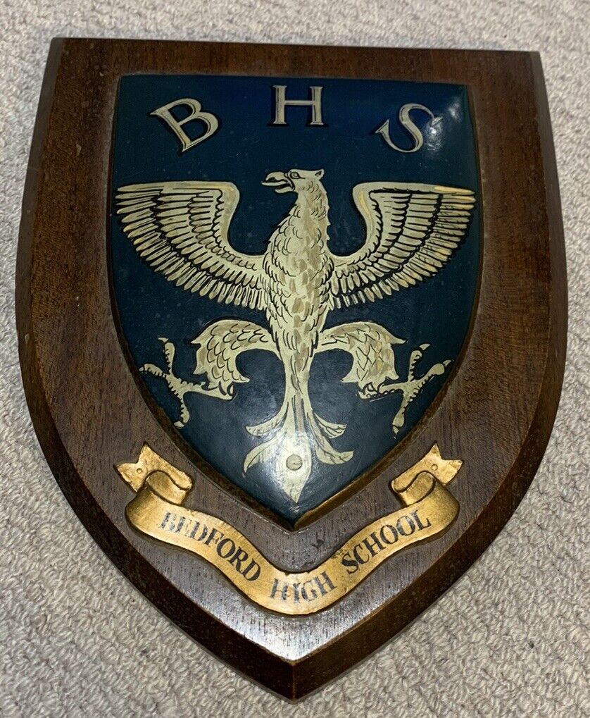 plaque shield crest coat of arms High School University Antique Reclaimed