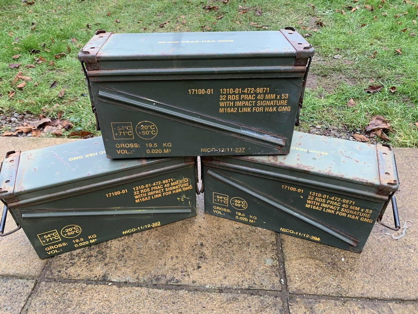 Ammo Boxes Genuine NATO Army Surplus Shotgun Pa120 Ammunition Storage Steel Box