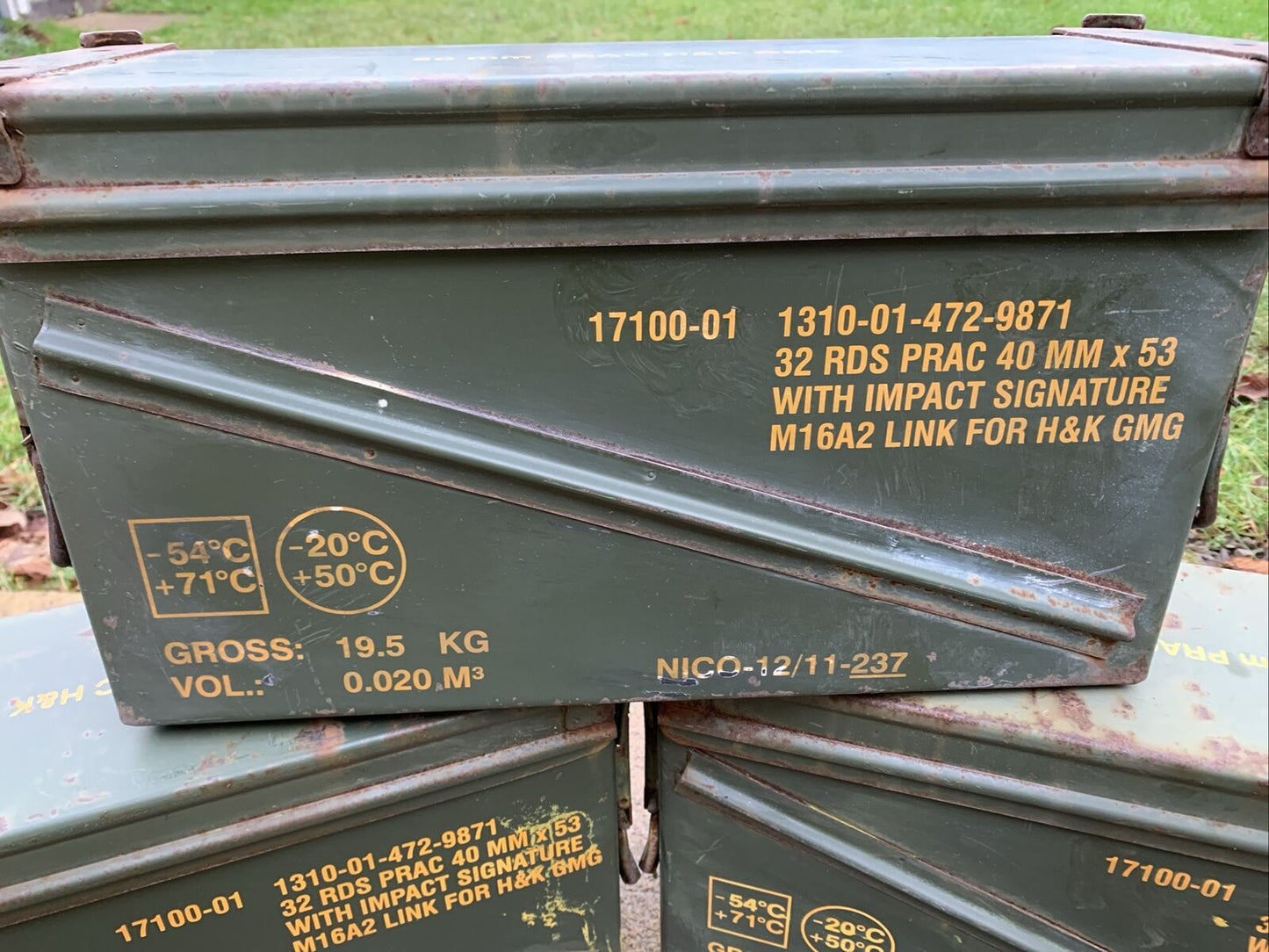 Ammo Boxes Genuine NATO Army Surplus Shotgun Pa120 Ammunition Storage Steel Box