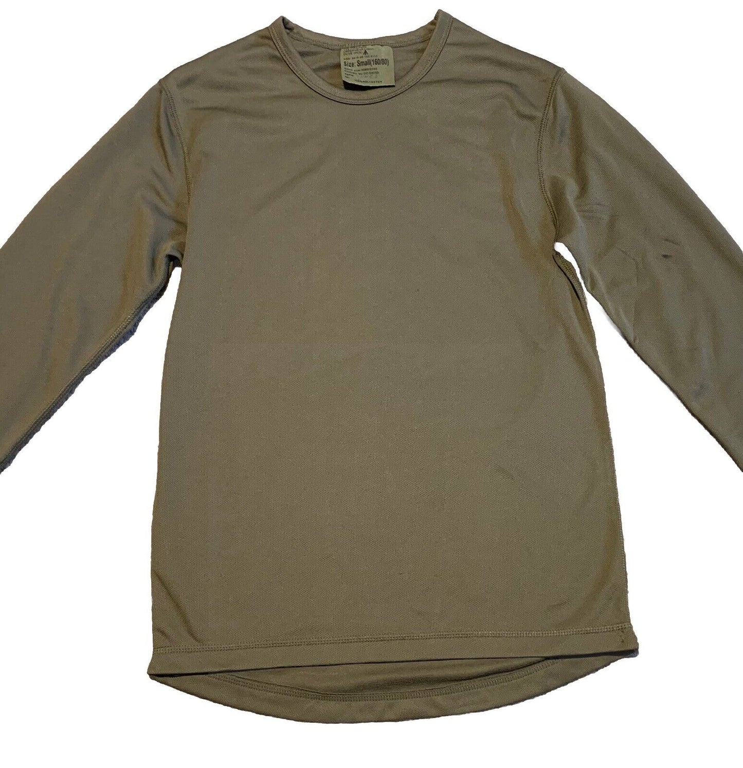 British Army Olive Long Sleeve Top T Shirt Thermal Underwear Base Layer Used