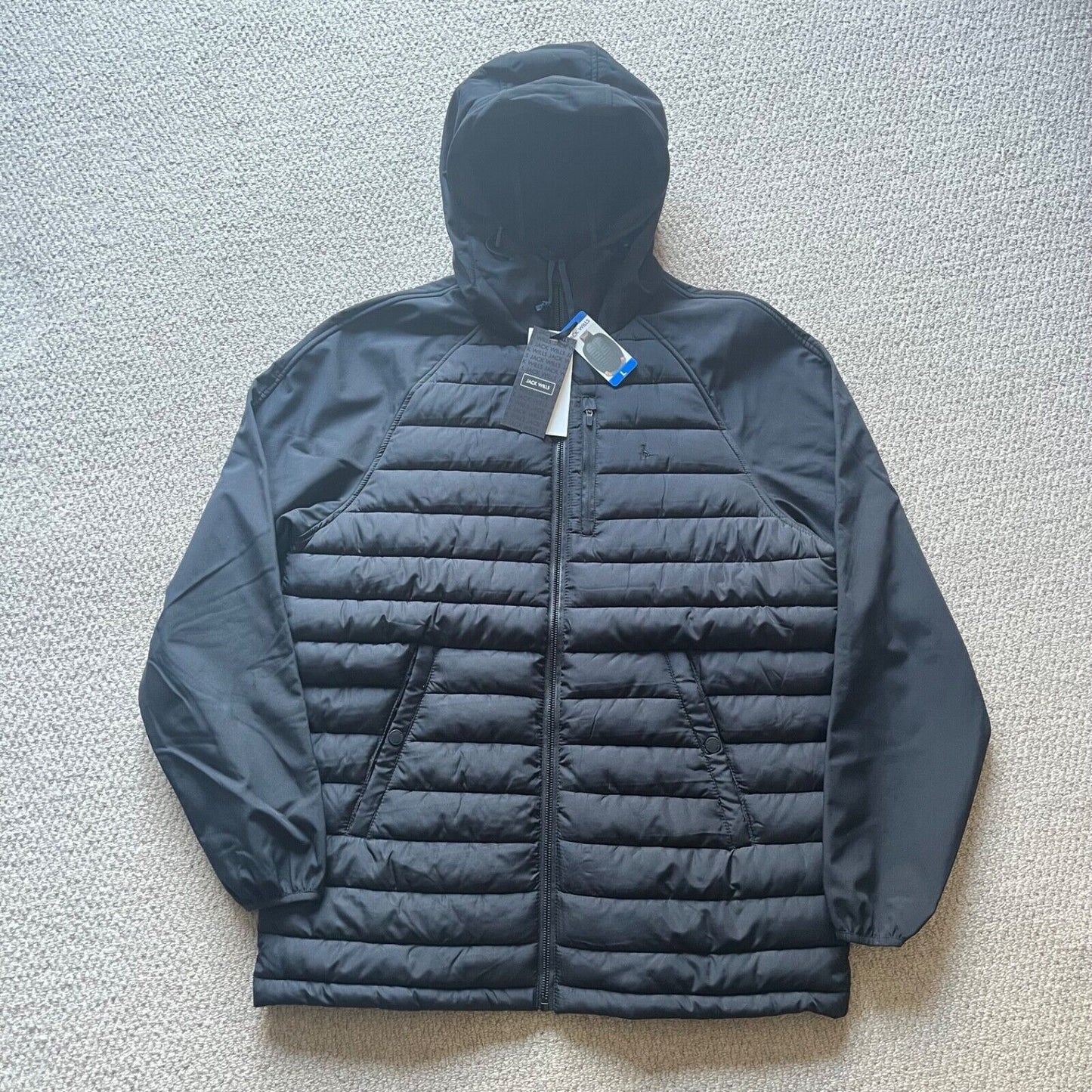 Jack Wills Mens Mixed Media Jacket Puffer - Colours - Sizes - Brand New