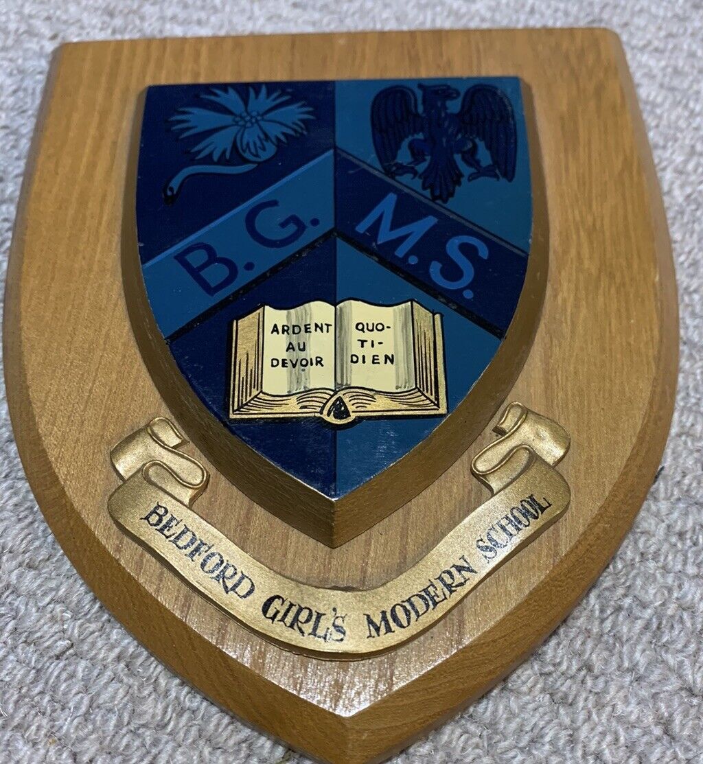plaque shield crest coat of arms School University Antique Reclaimed Bedford
