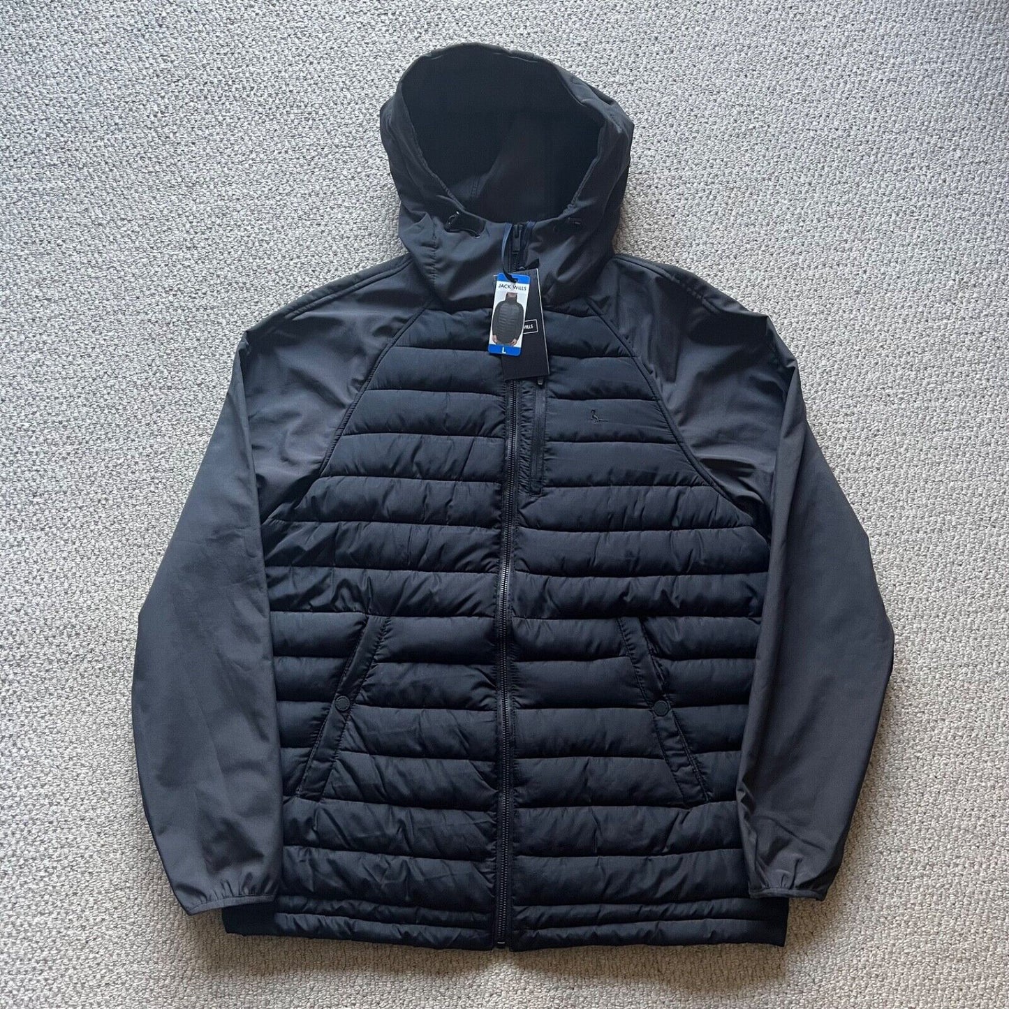 Jack Wills Mens Mixed Media Jacket Puffer - Colours - Sizes - Brand New