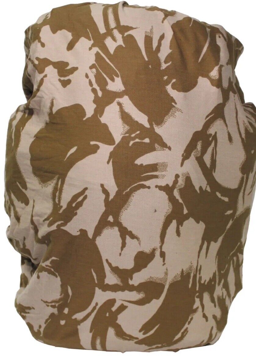 Original British Army Military GB Cover For Backpack DPM Desert Camo Used Small