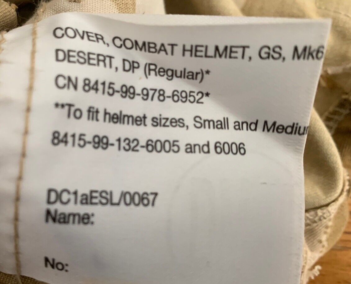 Army Surplus DP COMBAT DESERT HAT AND HELMET COVER