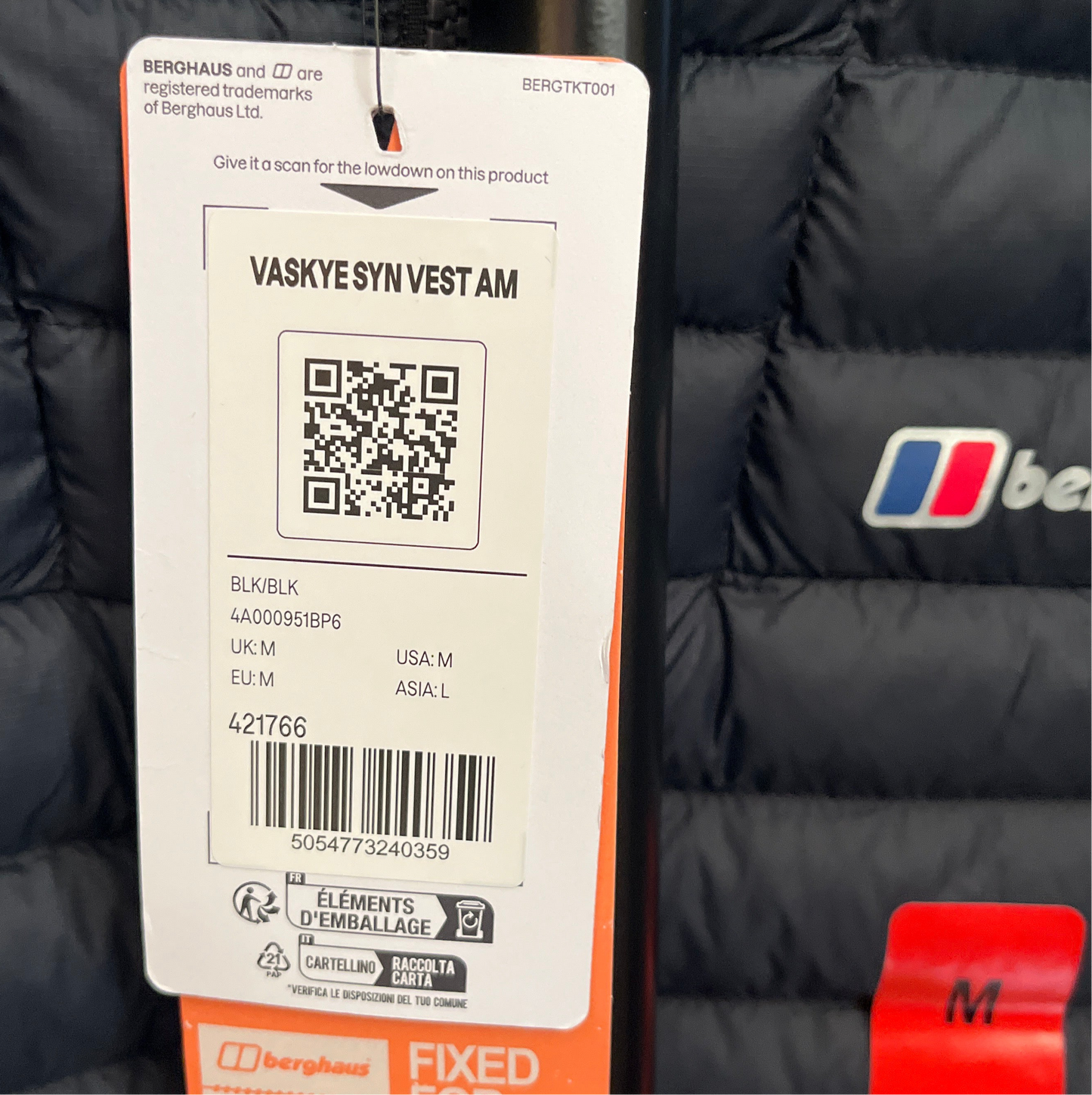 Berghaus Mens Vaskye Gilet Insulated Hydroloft® Bodywarmer Black - Sizes - Brand New