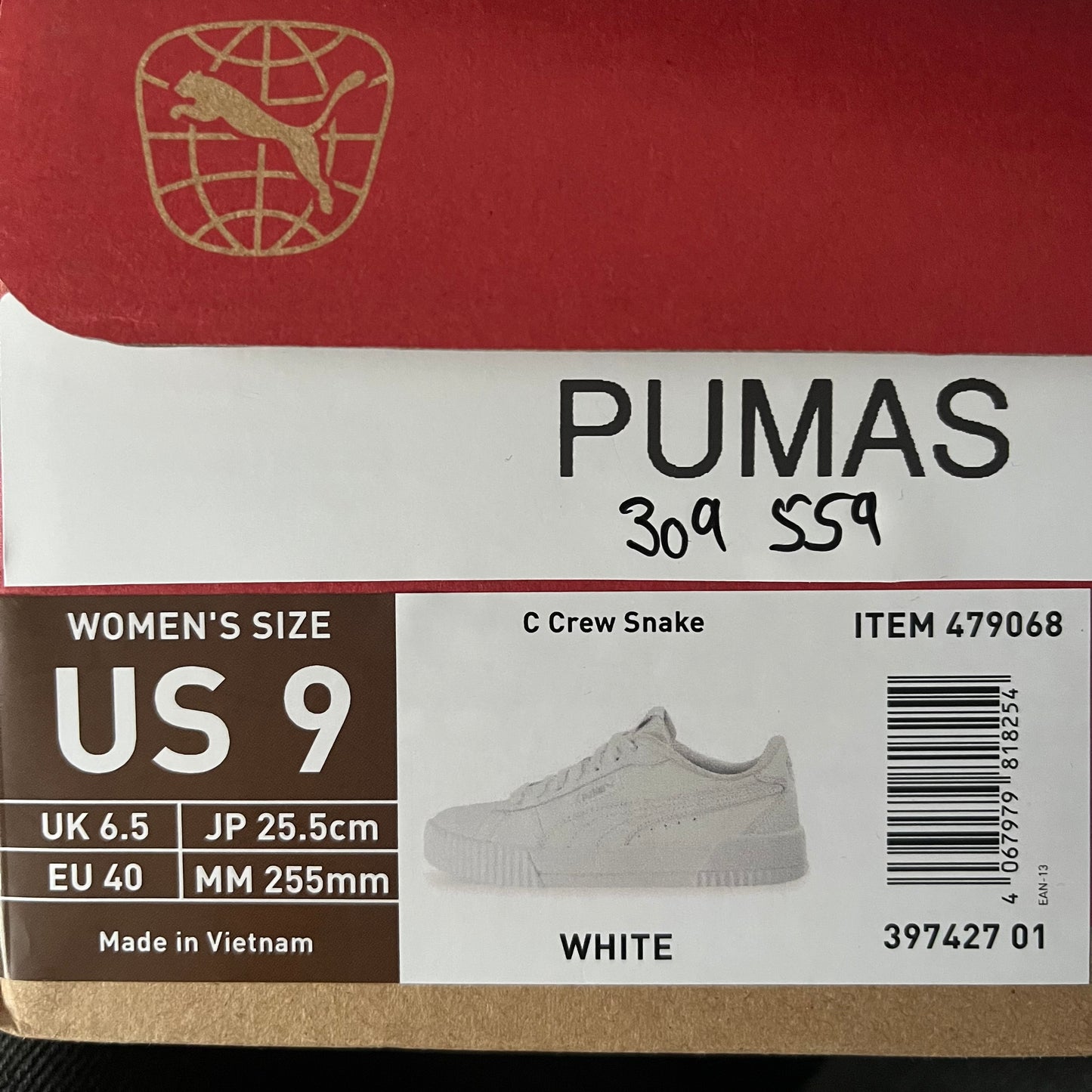Puma Ladies C-Crew Snake Court Trainer In White - Sizes - New