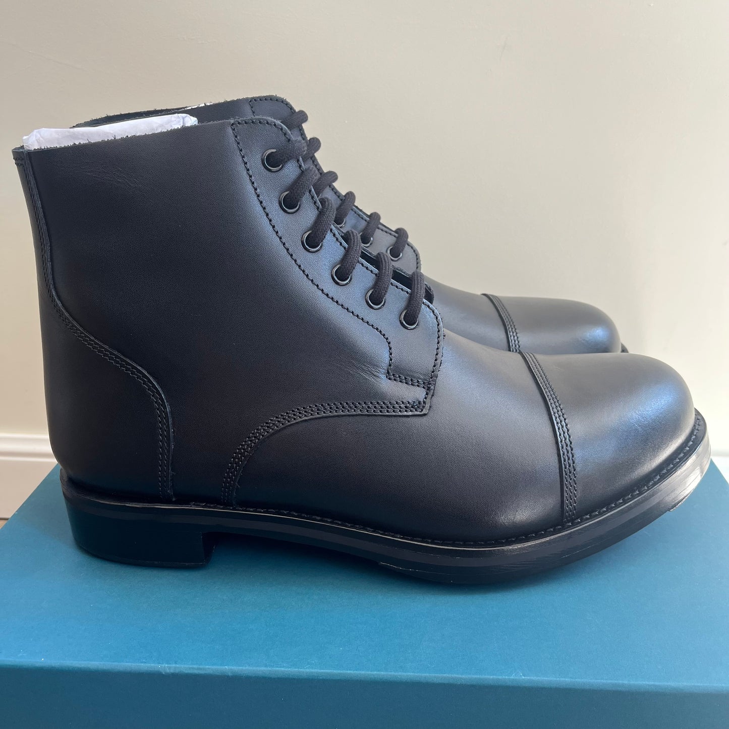 British Army John Land Ceremony Parade Black Leather Officers Boots - New