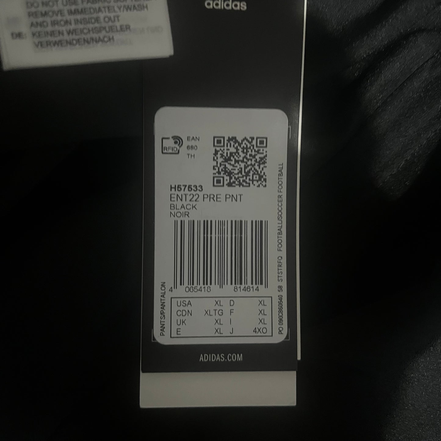 Adidas Mens ENT 22 Training Joggers Black Football Gym Running - Sizes