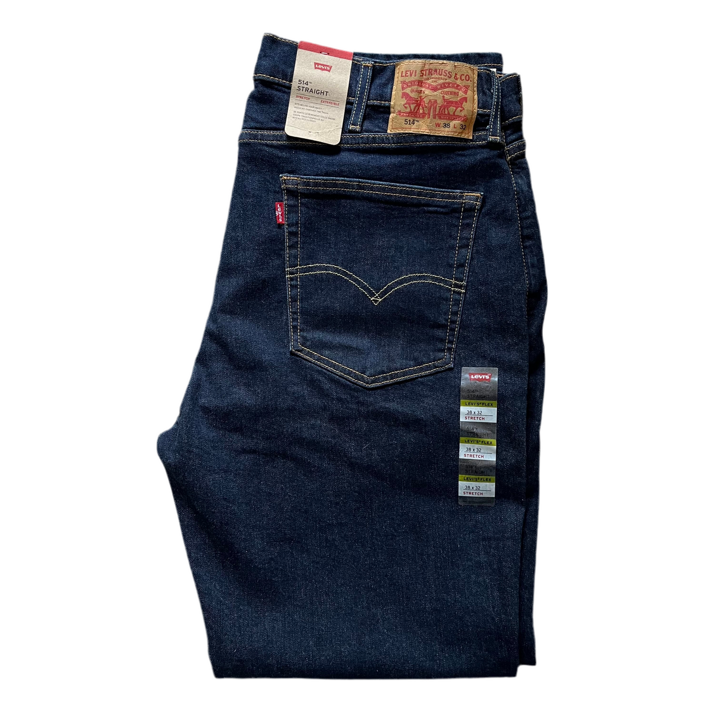 Levis Mens 514 Jeans Straight Leg Denim Blue Black - Colours - Sizes - New