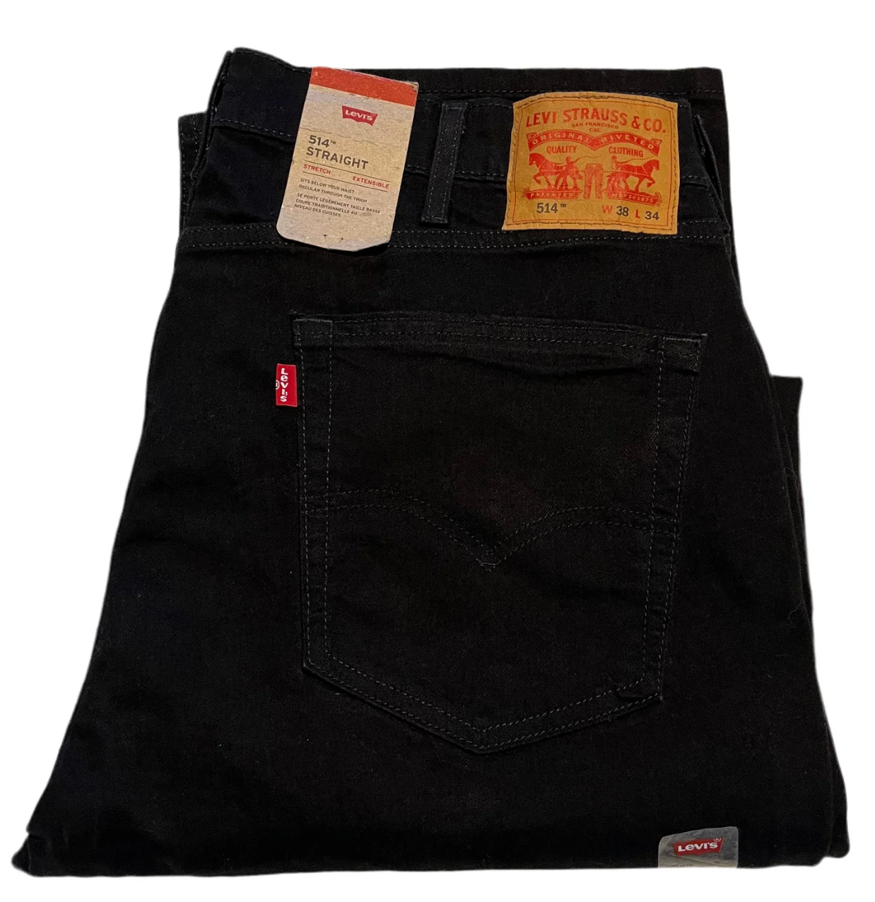 Levis Mens 514 Jeans Straight Leg Denim Blue Black - Colours - Sizes - New