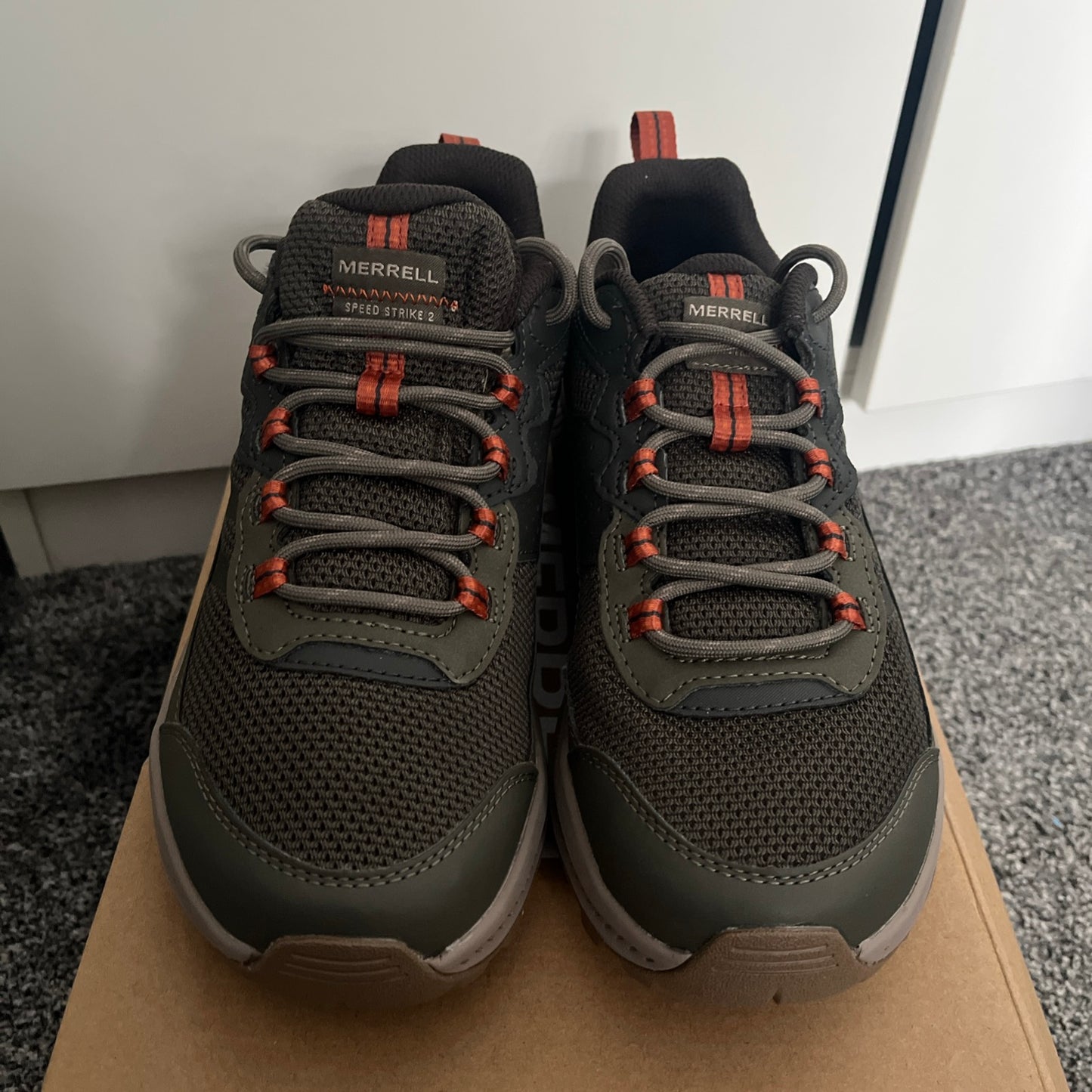 Merrell Speed Strike 2 Outdoor Hiking Trail Trainers - Olive - New