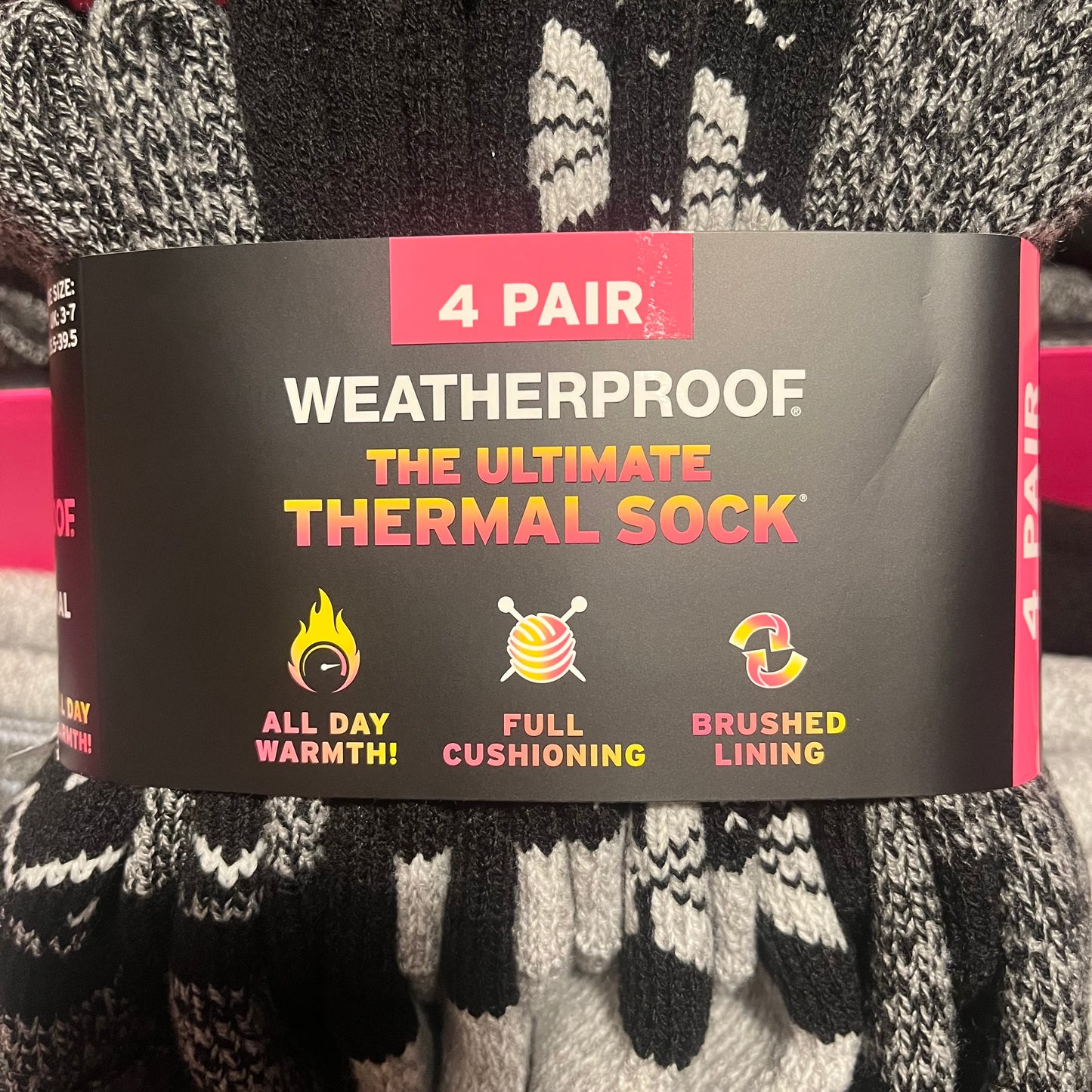 Women’s Weatherproof Vintage 4 Pack Thermal Crew Socks UK Size 3-7 Colours