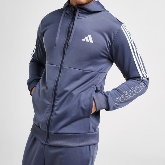 Adidas Poly Energize Hoodie Blue Track Jumper - Sizes - New