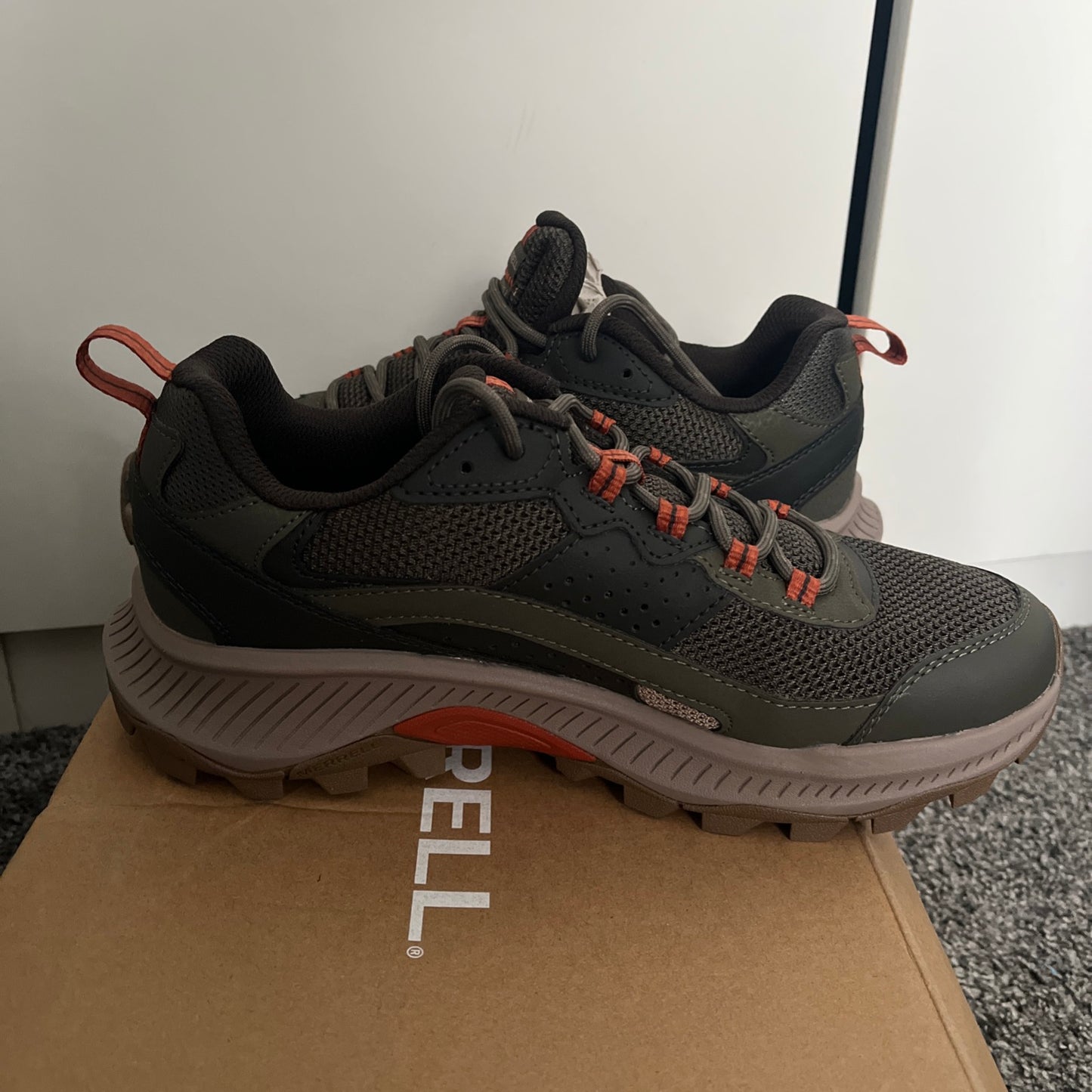Merrell Speed Strike 2 Outdoor Hiking Trail Trainers - Olive - New