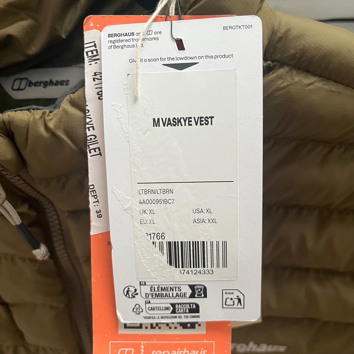 Berghaus Mens Vaskye Gilet Insulated Hydroloft® Bodywarmer Black - Sizes - Brand New