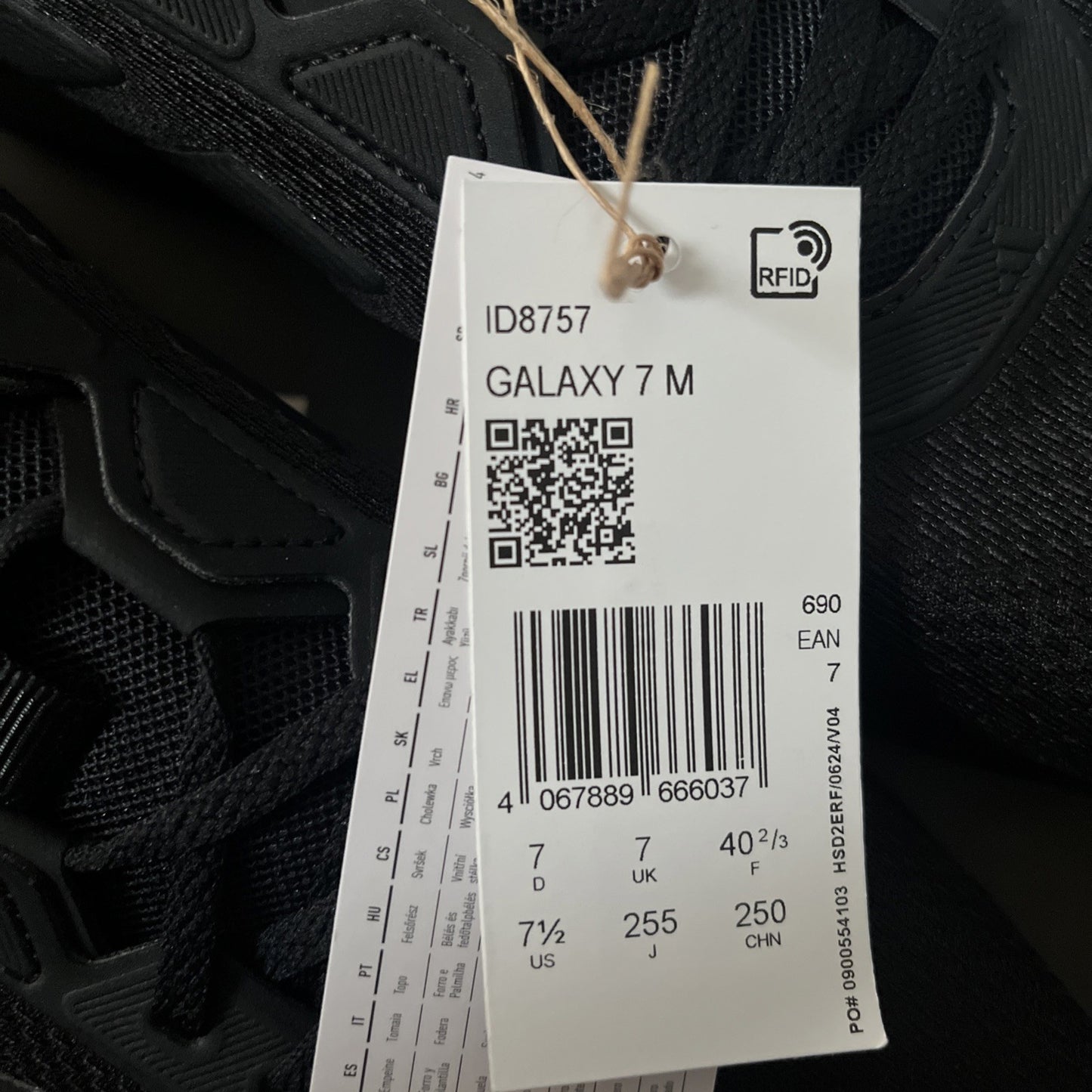 adidas Galaxy 7 Mens Trainers Black Cloudfoam Comfort Sneakers Running UK Size 7