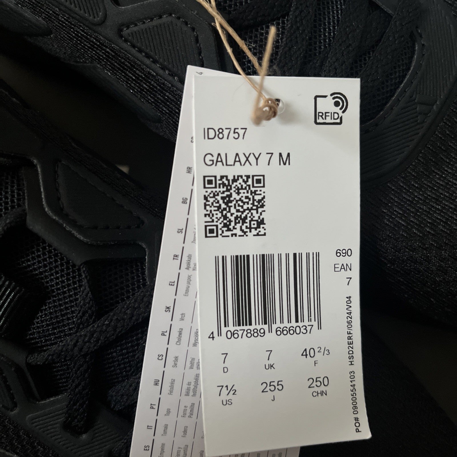 adidas Galaxy 7 Mens Trainers Black Cloudfoam Comfort Sneakers Running UK Size 7