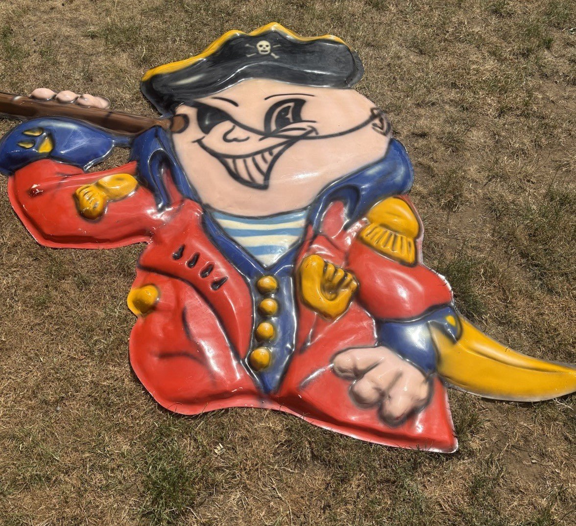 Vintage Fairground Ride Enormous Pirate Sign Restoration Film Prop ￼