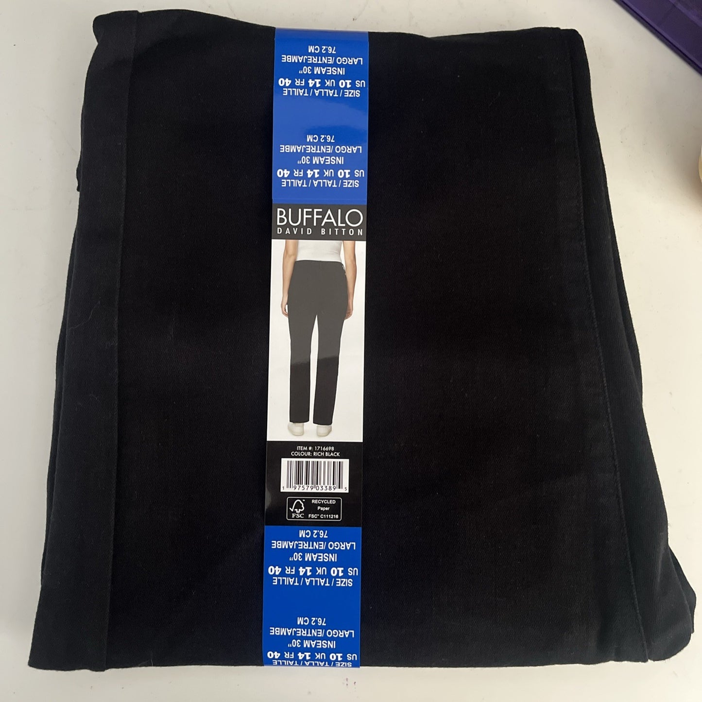 Buffalo David Bitton High Rise Straight Leg Jeans Women's Black Denim - Sizes