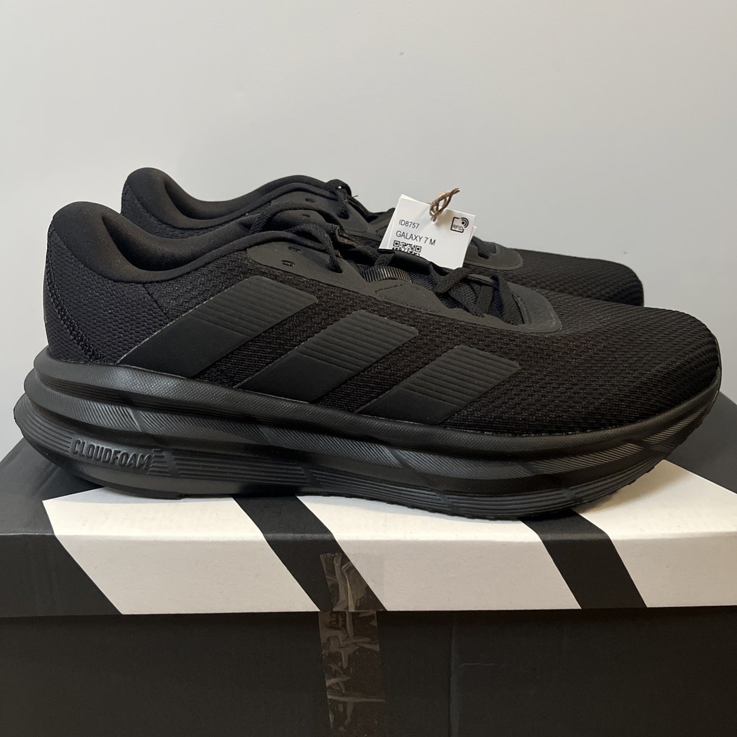 adidas Galaxy 7 Mens Trainers Black Cloudfoam Comfort Sneakers Running UK Size 8