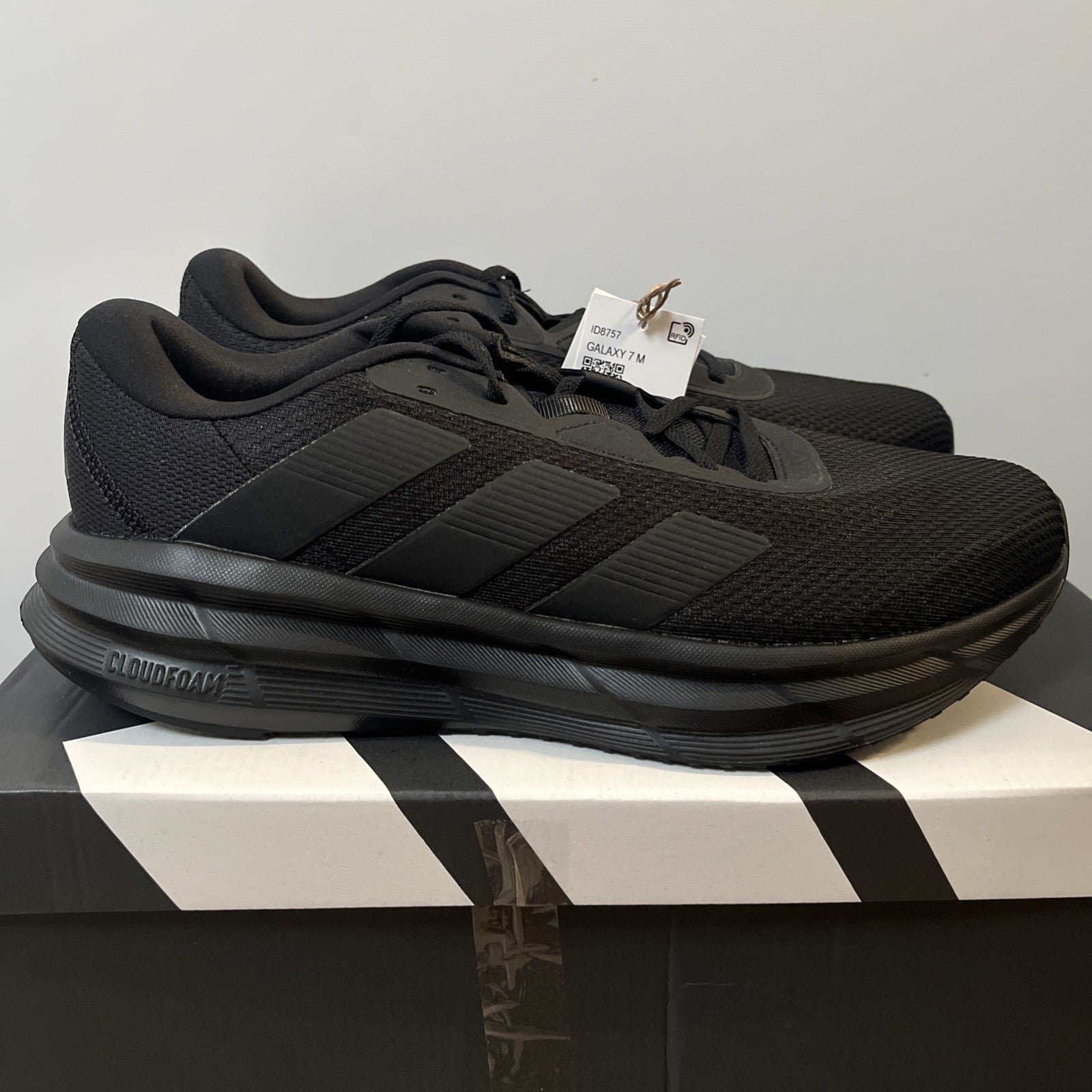 adidas Galaxy 7 Mens Trainers Black Cloudfoam Comfort Sneakers Running UK Size 8