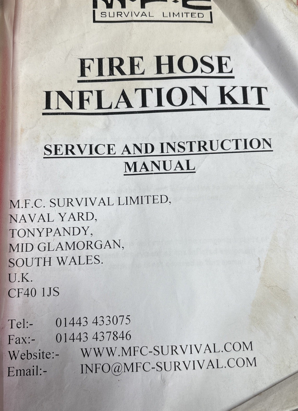 Ex Fire Rescue Service hose / pathway air inflation kit Fire Appliance ￼