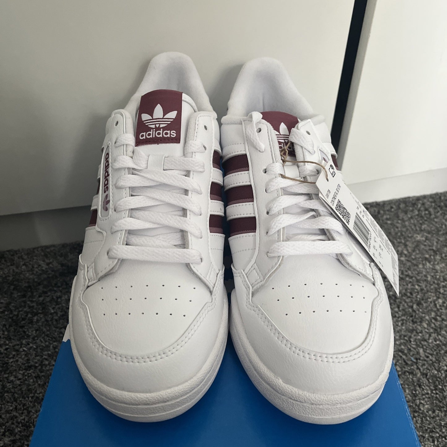 Adidas Originals Continental 80 Stripes White Size 8.5 UK Trainers Brand New Low