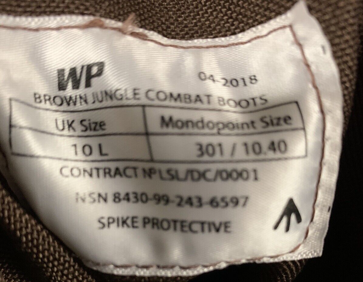 WP  Jungle Boots Size: 10L Patrol British Army Grade 1 Combat