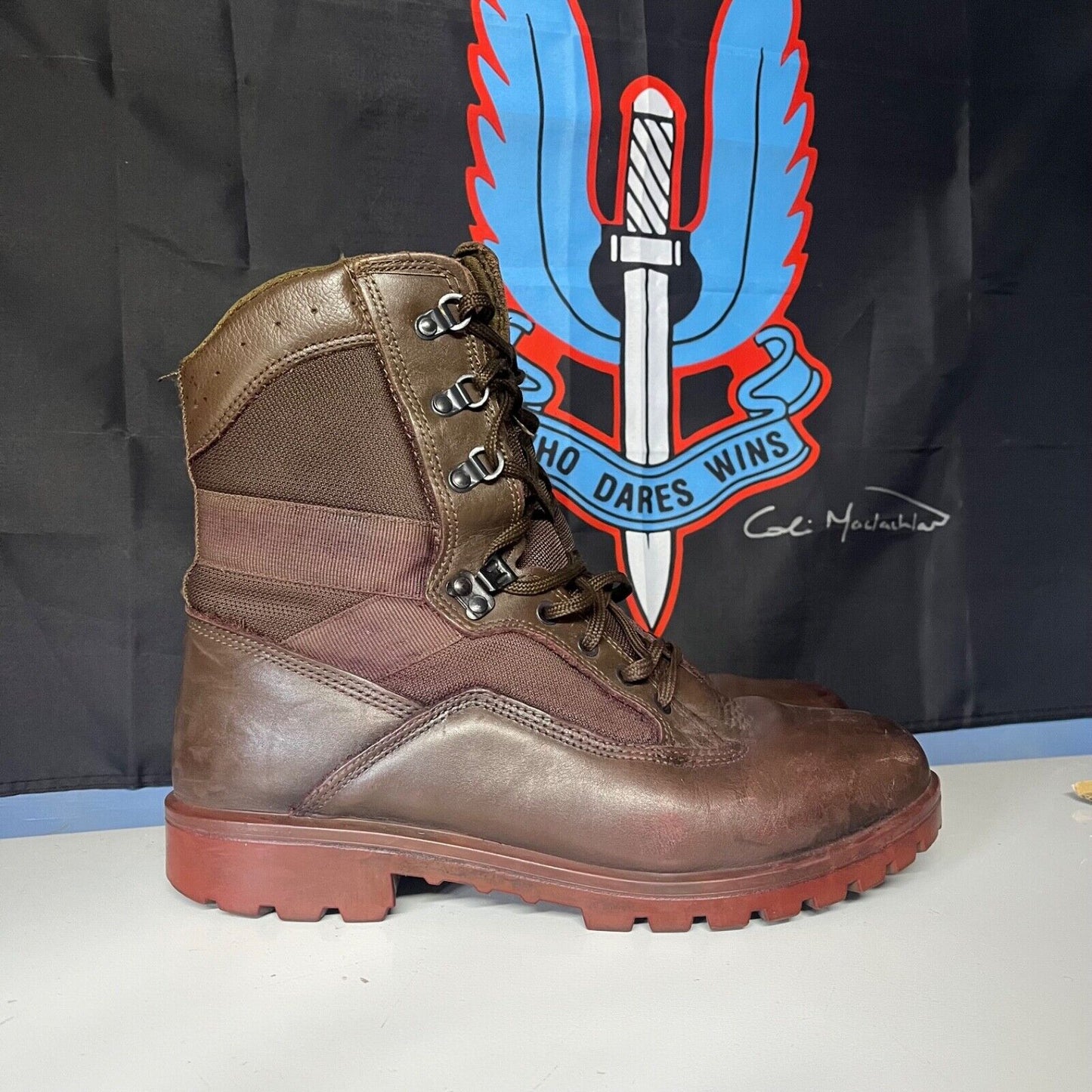 YDS BROWN LEATHER MILITARY COMBAT BOOTS - Sizes - Army Grade 1  Used