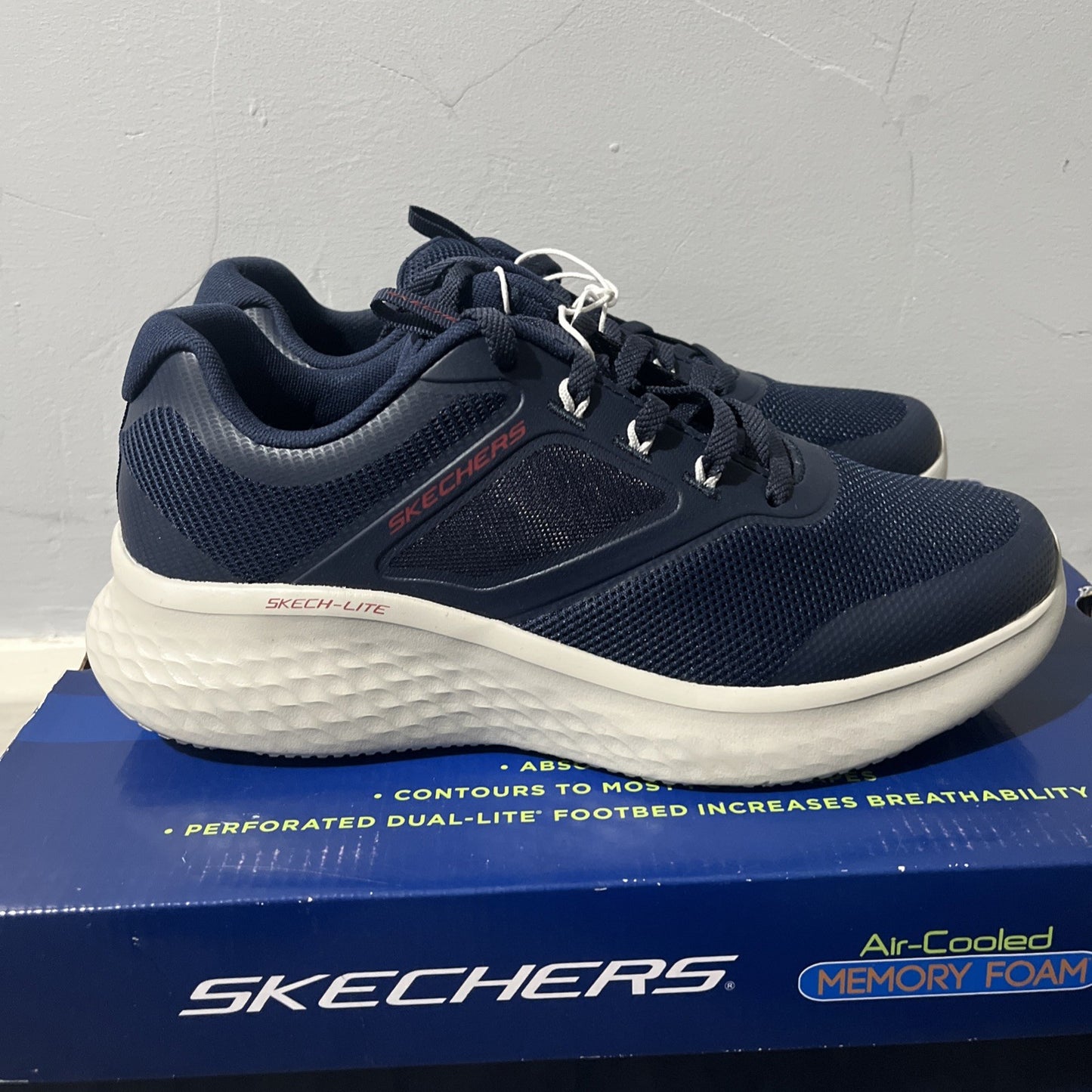 Skechers Men's Lite Pro Century Trainer in Navy UK Size 7 New In Box Memory Foam