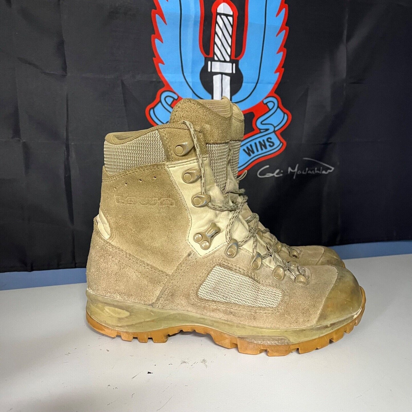 British Army Desert LOWA Boots Military Walking Ammo - Sizes - Grade 2 Used