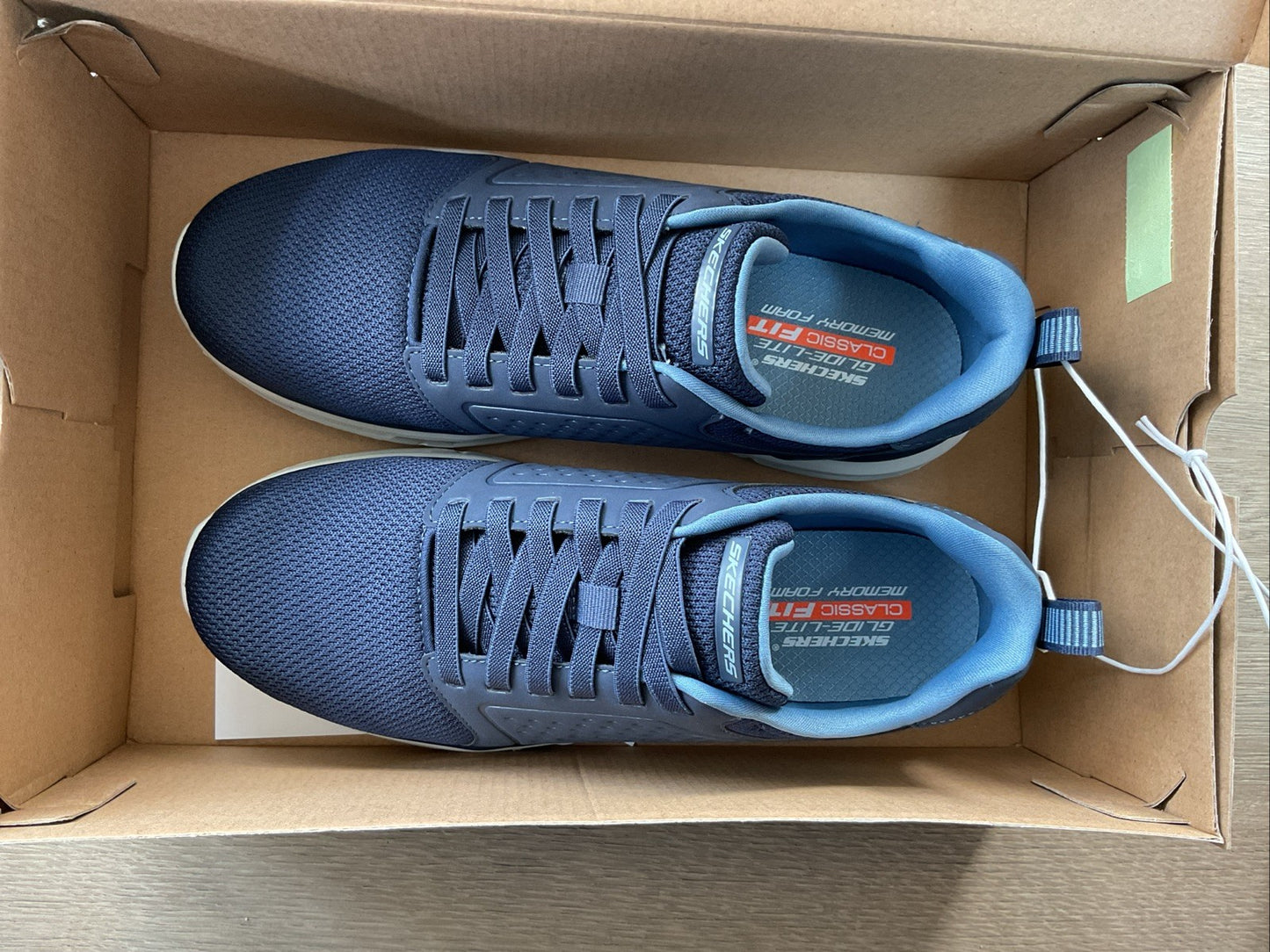 Sketchers Glide Lite Men’s Trainer In Navy Size 7 Classic Fit Memory Foam