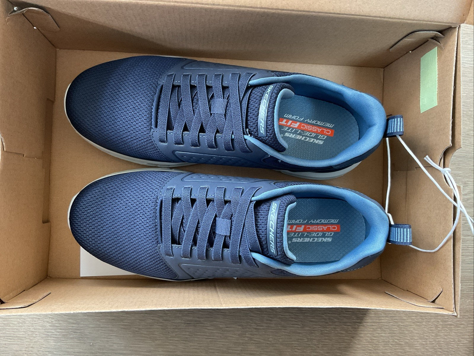 Sketchers Glide Lite Men’s Trainer In Navy Size 7 Classic Fit Memory Foam