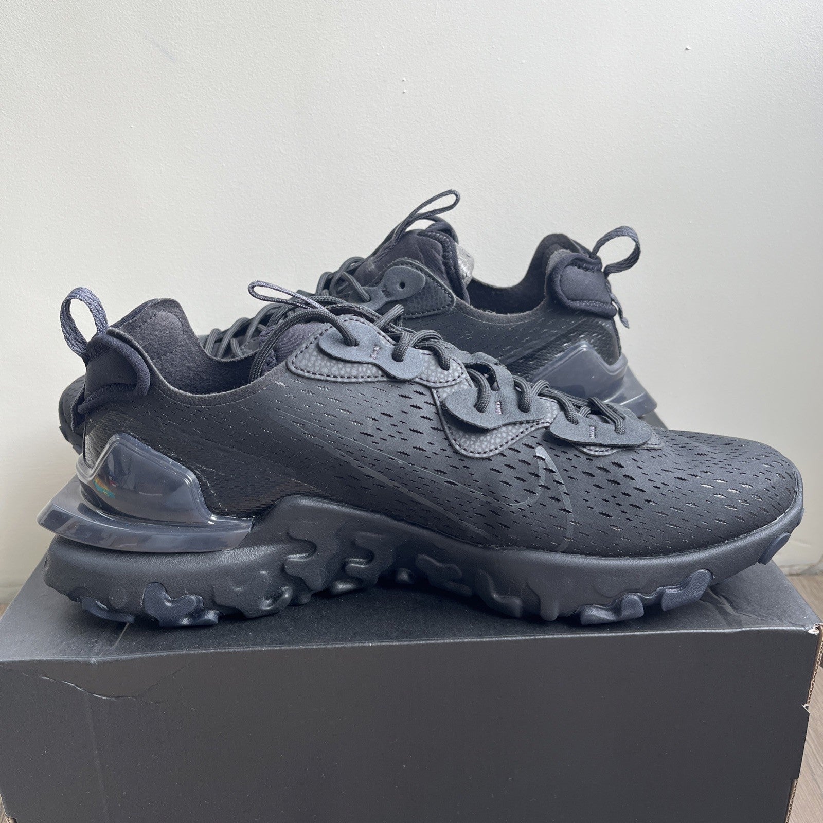 Nike React Vision Men's Trainers Black/Grey UK Size 10 Brand New Without Box