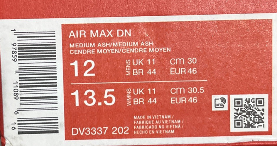 Nike Air Max DN Trainers Mens UK11 Grey Medium Ash Brand New With Box EU 46