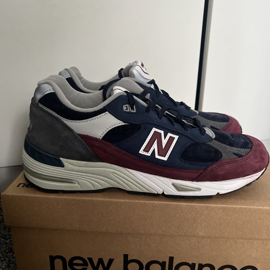New Balance 991 RKB UK 9.5 Made In England Navy Burgundy M991RKB New Trainers