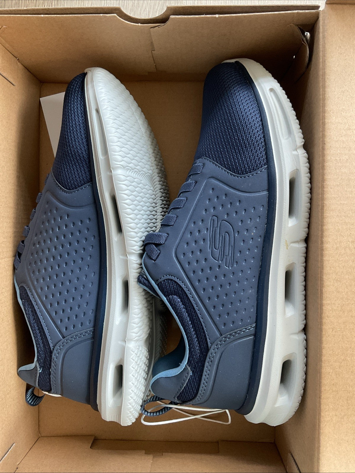 Sketchers Glide Lite Men’s Trainer In Navy Size 7 Classic Fit Memory Foam